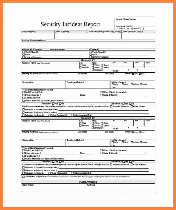 11 Information Security Incident Report Template