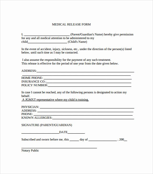 11 Medical Release forms