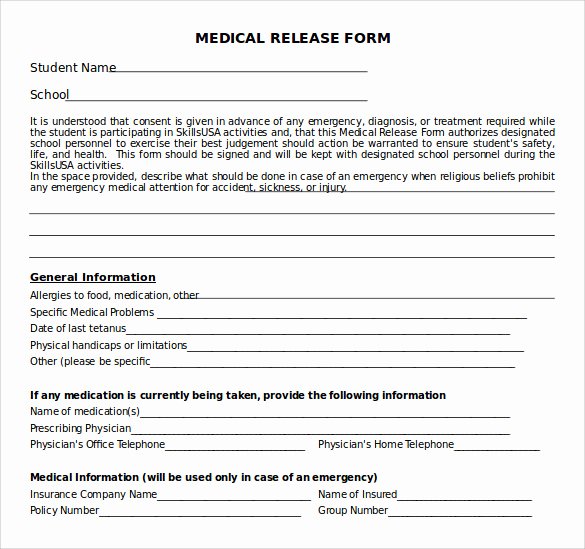 11 Medical Release forms