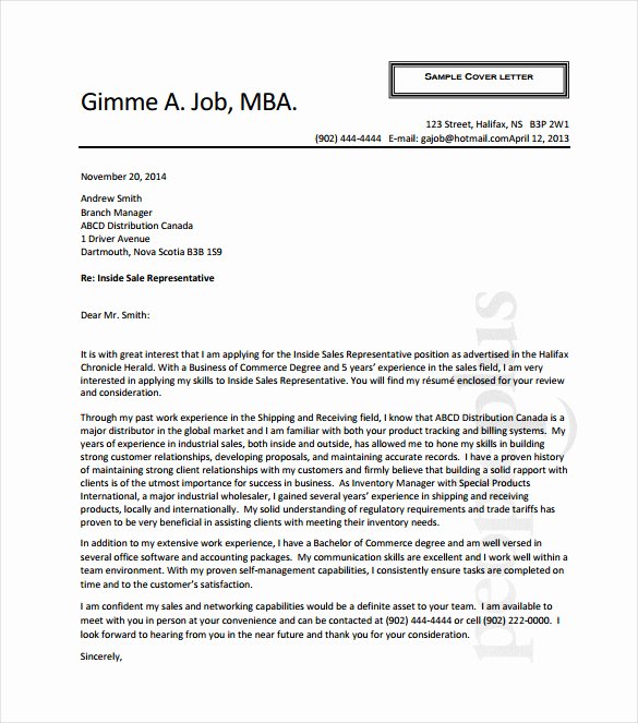 11 Sales Cover Letter Templates Free Sample Example