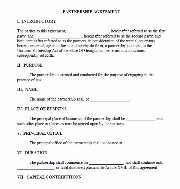 business partnership agreement template