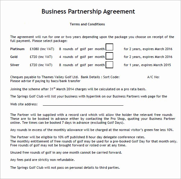 11 Sample Business Partnership Agreement Templates to