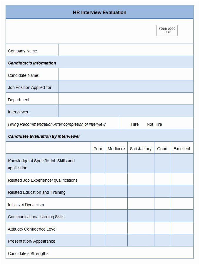 11 Sample Hr Evaluation forms &amp; Examples Pdf Doc Psd