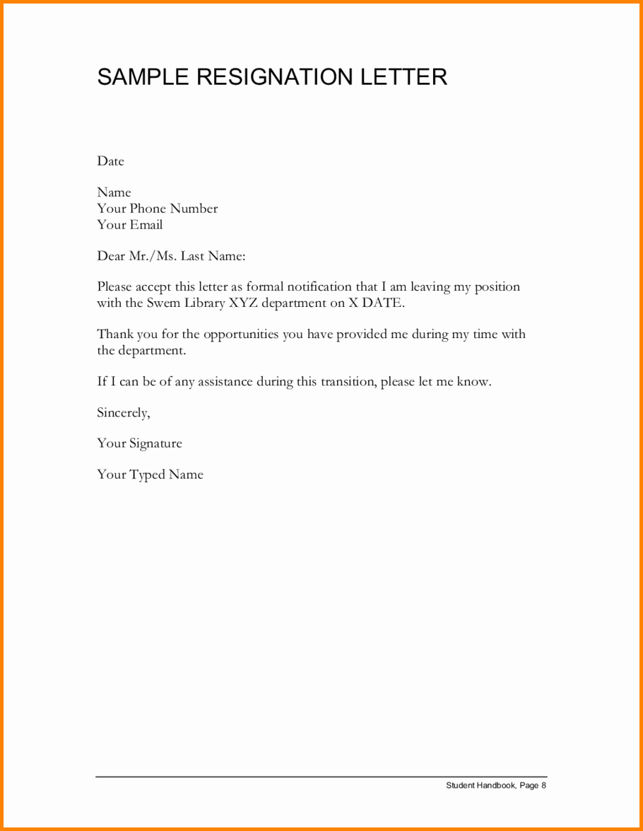 11 Sample Resignation Letter Cashier Resume