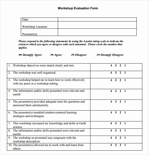 11 Sample Workshop Evaluation forms