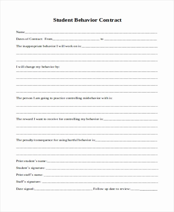 11 Student Contract Templates Word Pdf