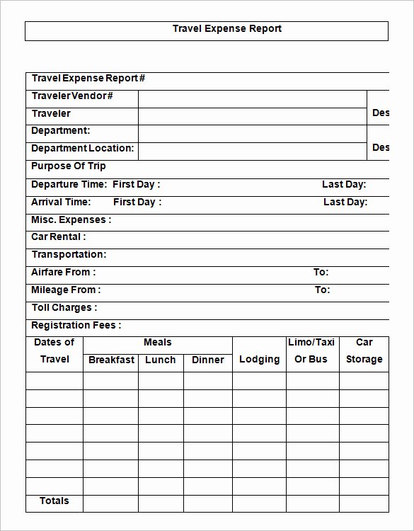 11 Travel Expense Report Templates – Free Word Excel