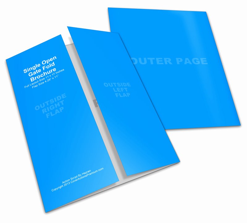 11×17 Single Open Gate Fold Brochure Mock Ups – Cover