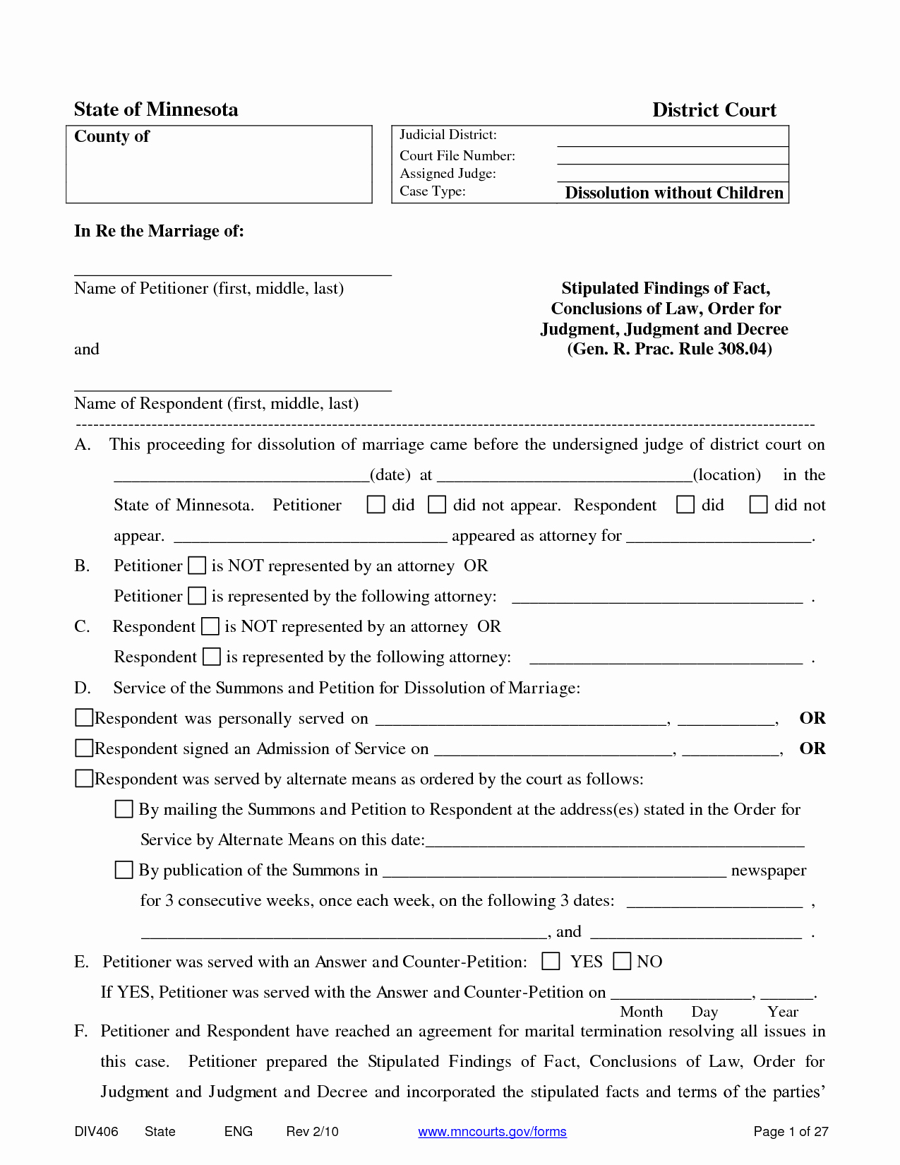 Free Printable Legal Separation Papers