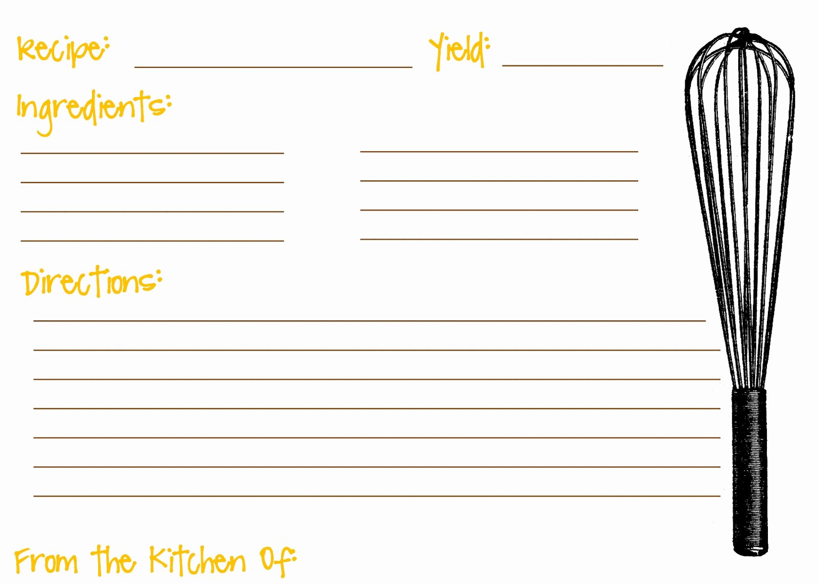 12 Best Of Printable Recipe Cards with Lines Free