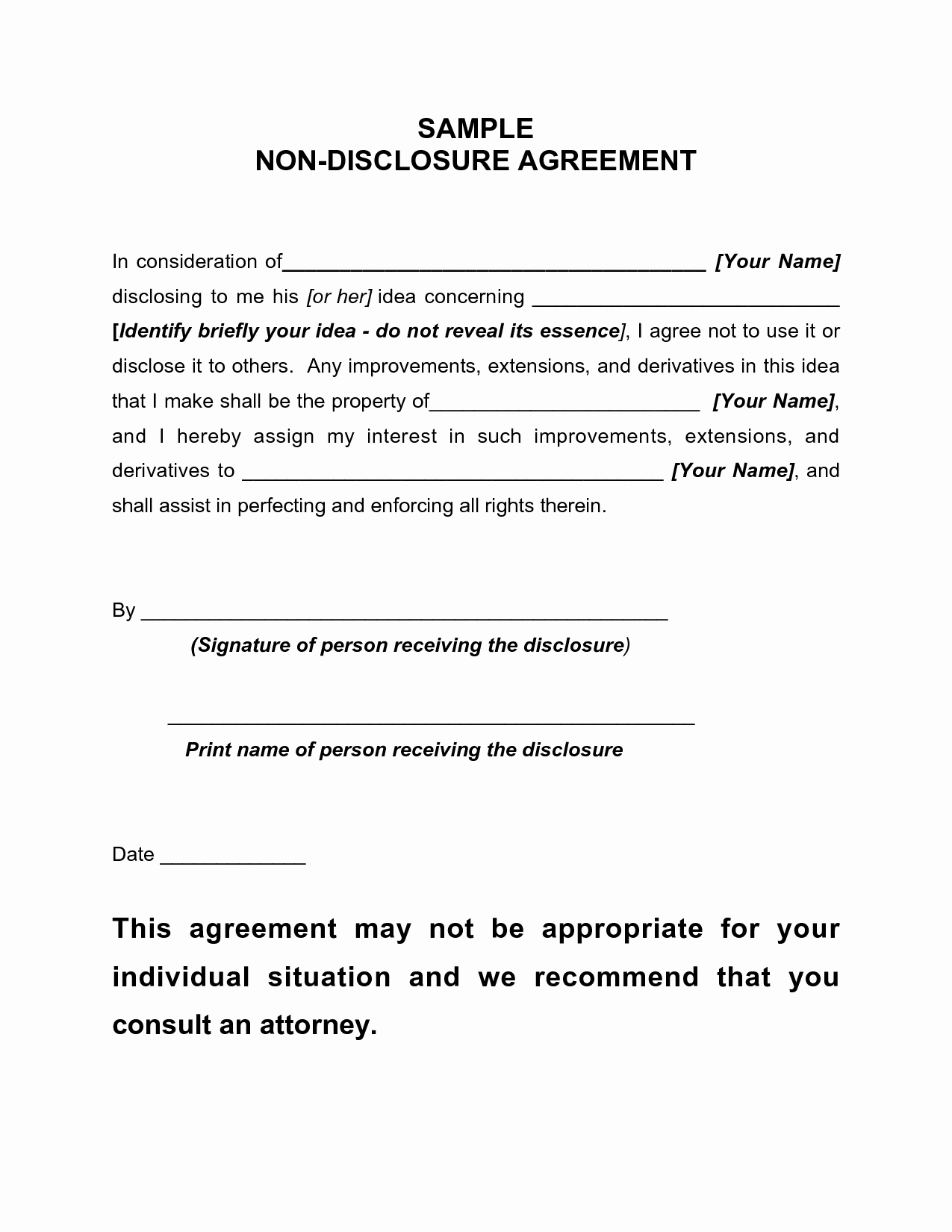 12 Best Of Simple Non Disclosure Agreement Pdf