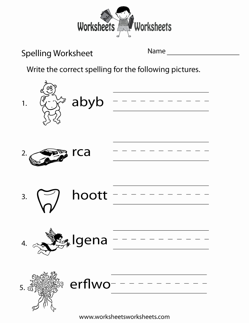 post spelling test worksheet printable
