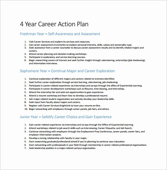 12 Career Action Plan Templates Doc Pdf Excel