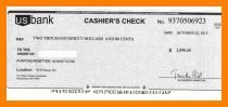 Blank Cashiers Check Template