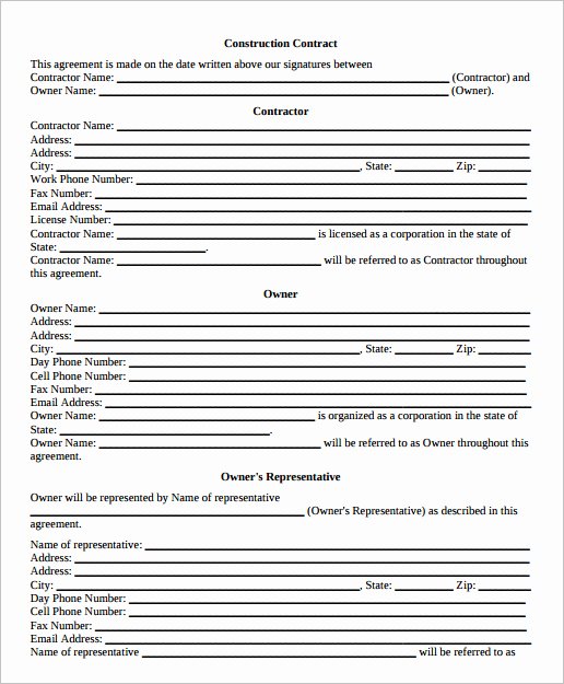 12 Construction Agreement Template Free Word Pdf formats