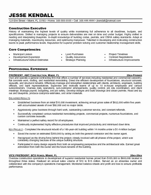 construction worker resume sample