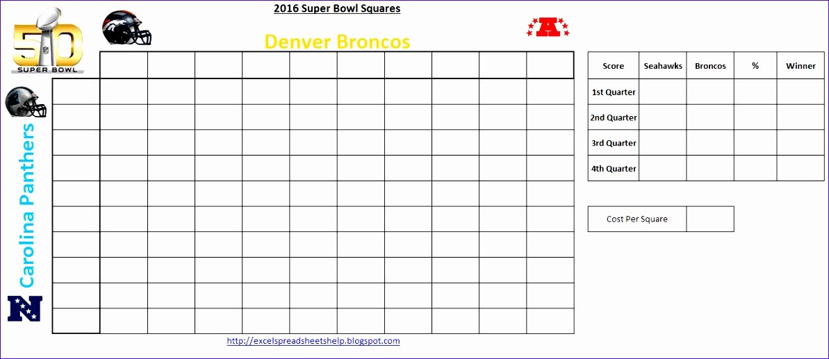 12 Football Squares Template Excel Exceltemplates
