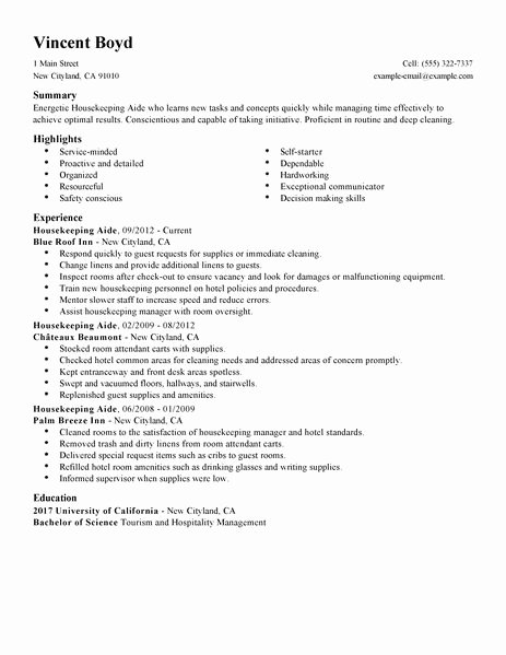 12 free housekeeping resume sample