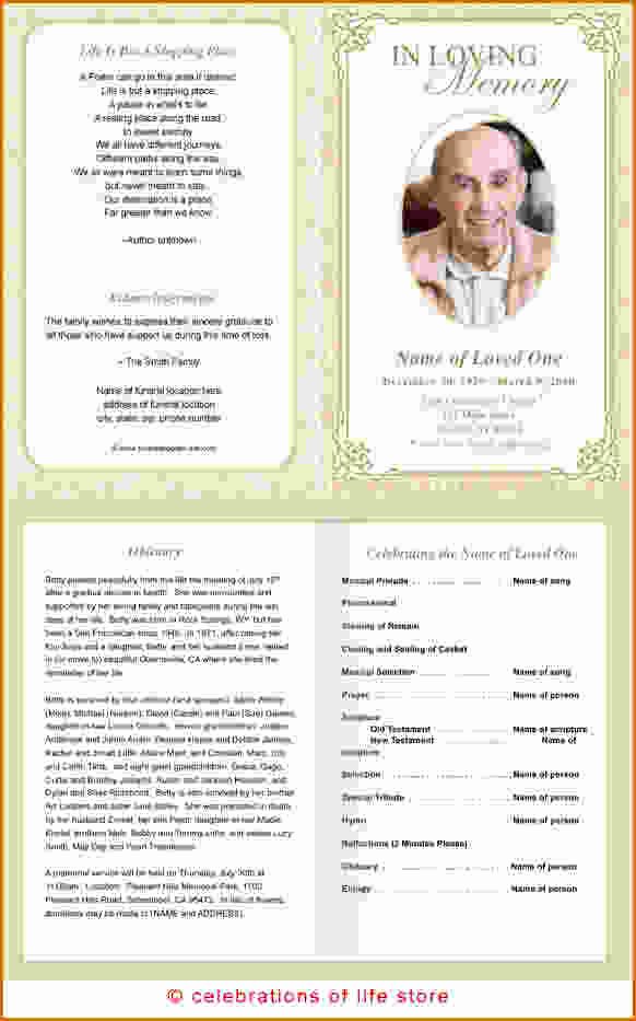 12 free printable funeral program template