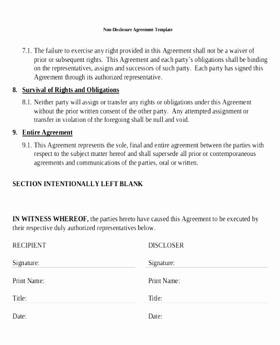 12 Non Disclosure Agreement Template Canada Rreiw