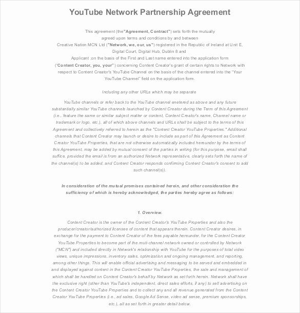 12 Partnership Agreement Templates – Free Sample Example