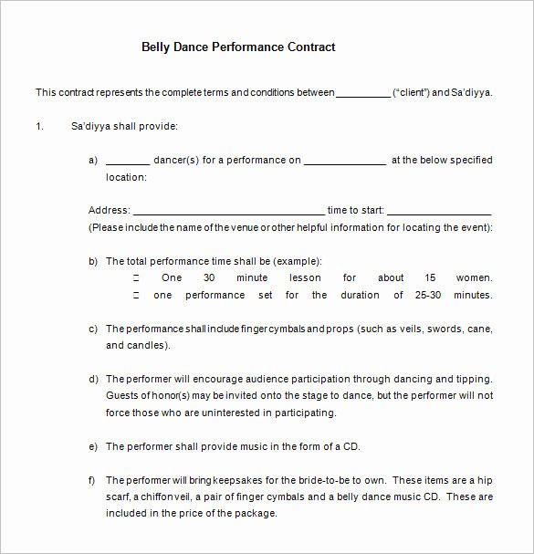 12 Performance Contract Templates Free Word Pdf