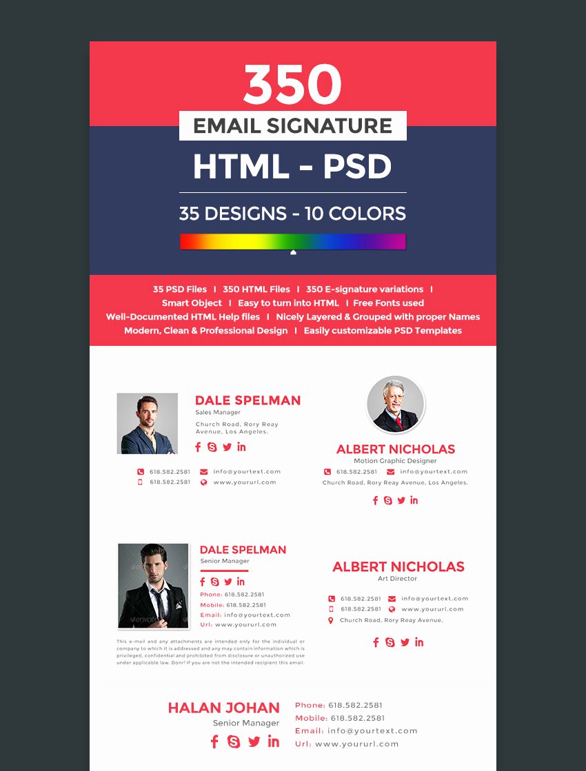 professional email signature templates cms