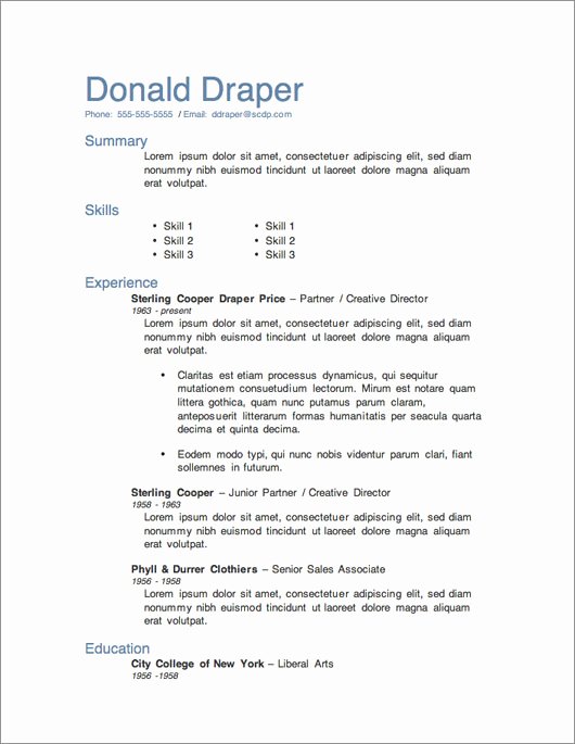 12 Resume Templates for Microsoft Word Free Download