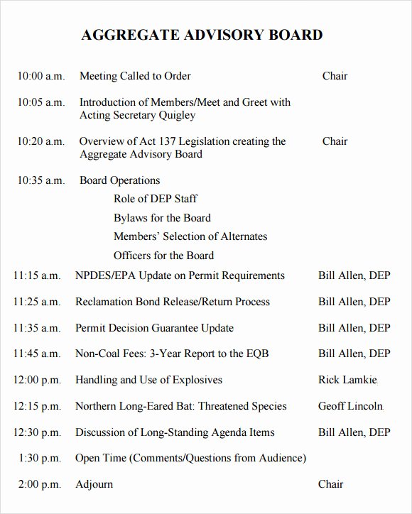 12 Sample Board Meeting Agenda Templates