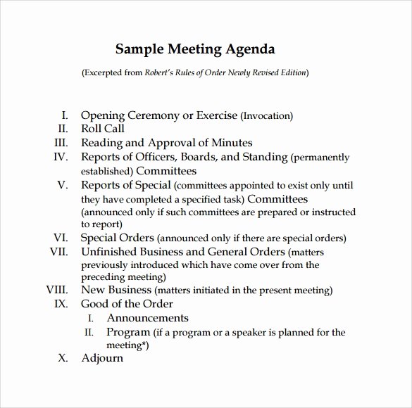 12 Sample Board Meeting Agenda Templates