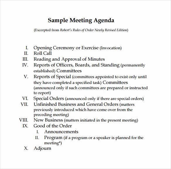 board meeting agenda template