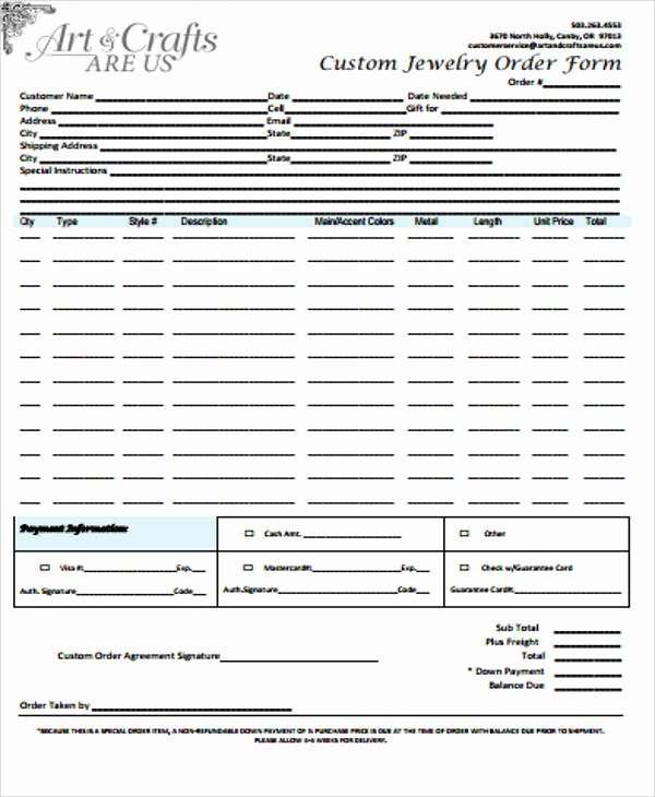 12 Sample Custom order forms