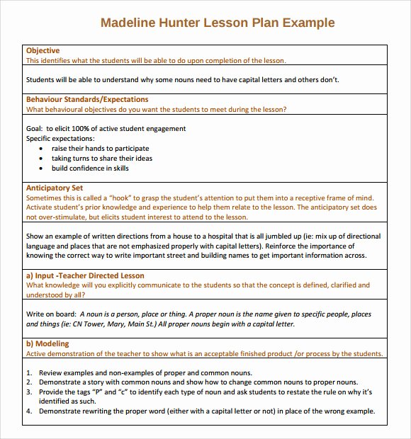 12 Sample Madeline Hunter Lesson Plans