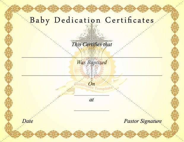 13 Best S Of Baby Dedication Certificates Word