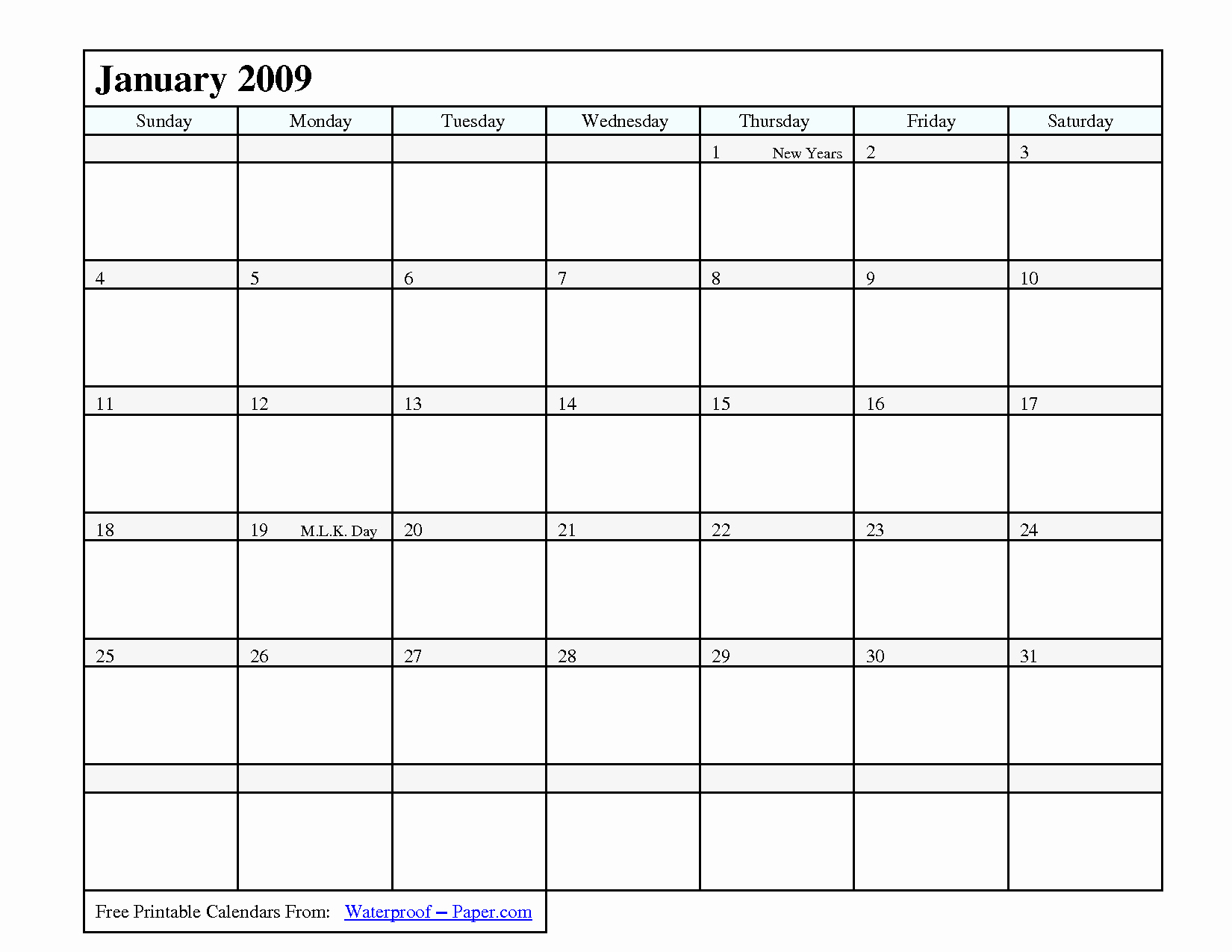 13 Blank Monthly Calendar Template
