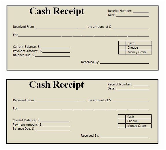 blank receipt template