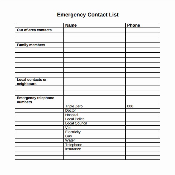 13 Contact List Templates – Pdf Word