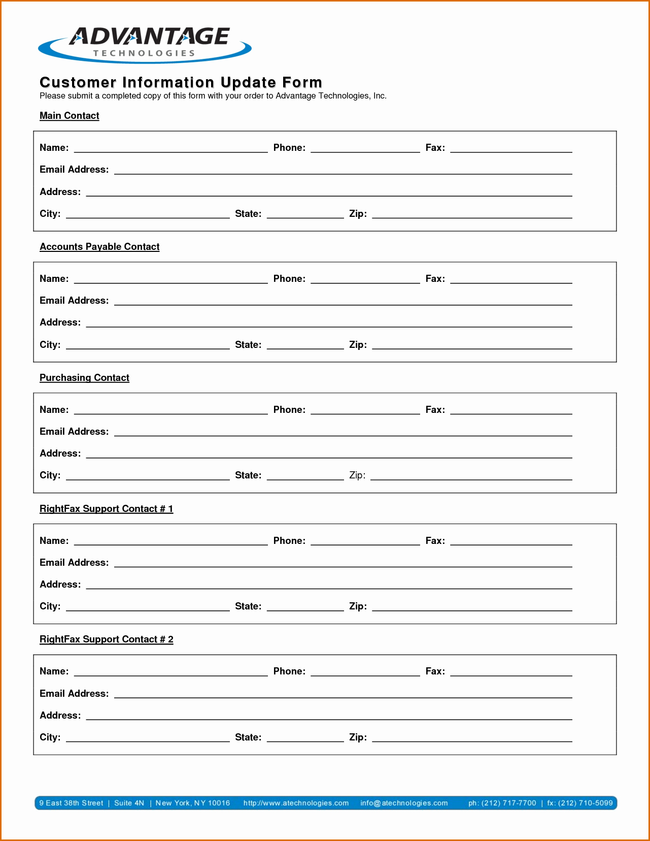 13 Customer Information form Template