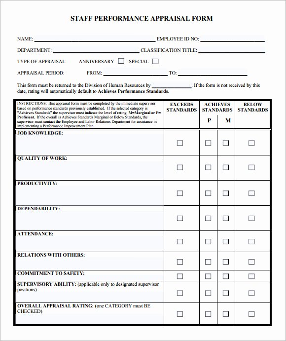 13 Employee Evaluation form Sample – Free Examples
