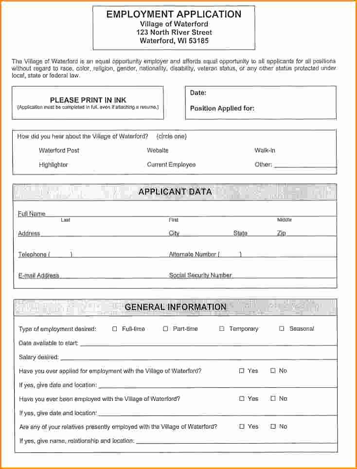 13 Generic Job Application form