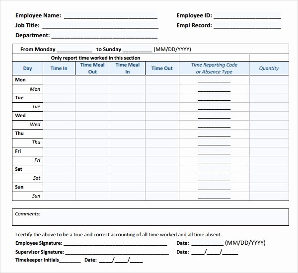 13 Hr Timesheet Templates – Free Sample Example format