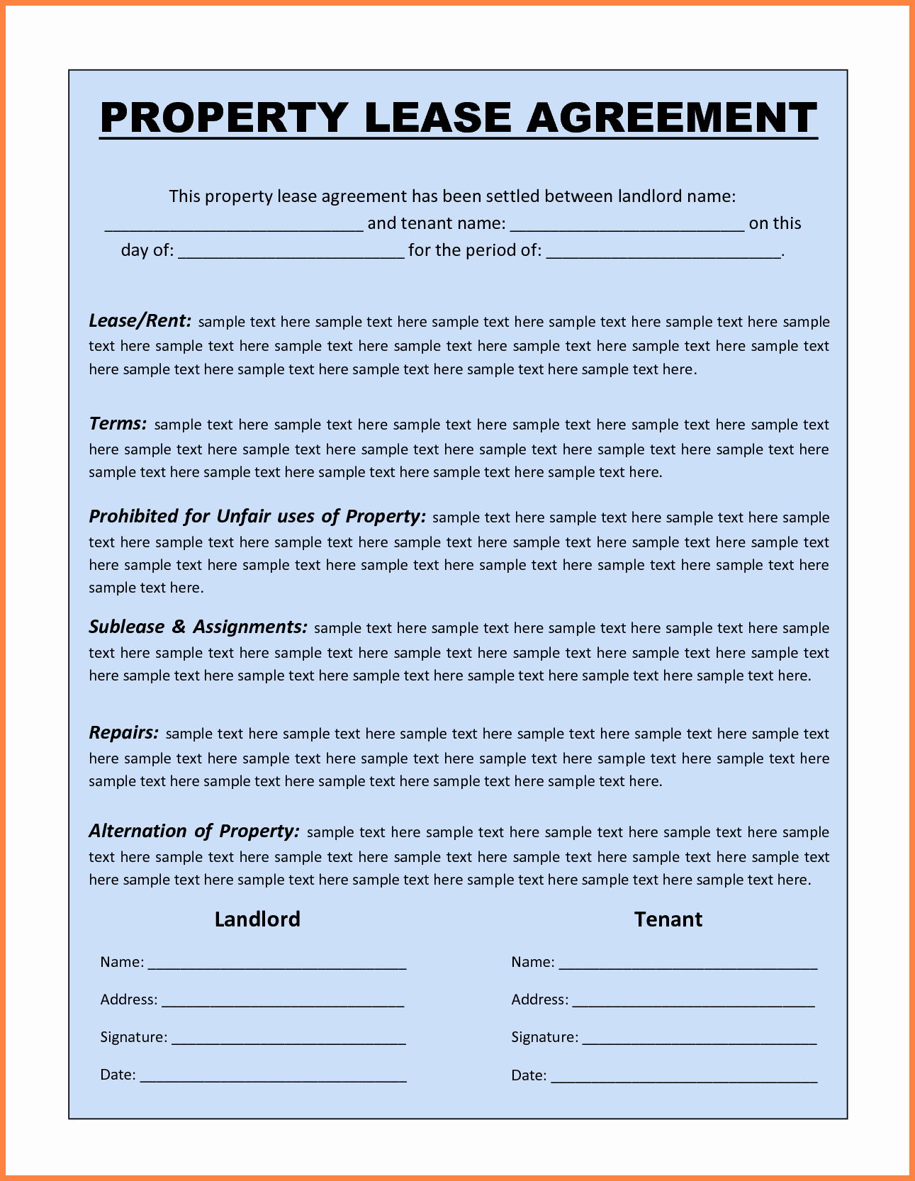 13 Mercial Lease Agreement Template Word