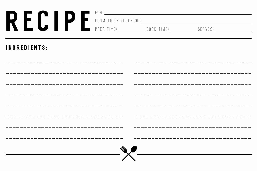 recipe card template free