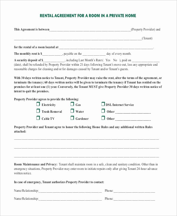 13 Room Rental Agreement Templates – Free Downloadable