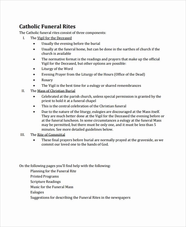 catholic funeral program