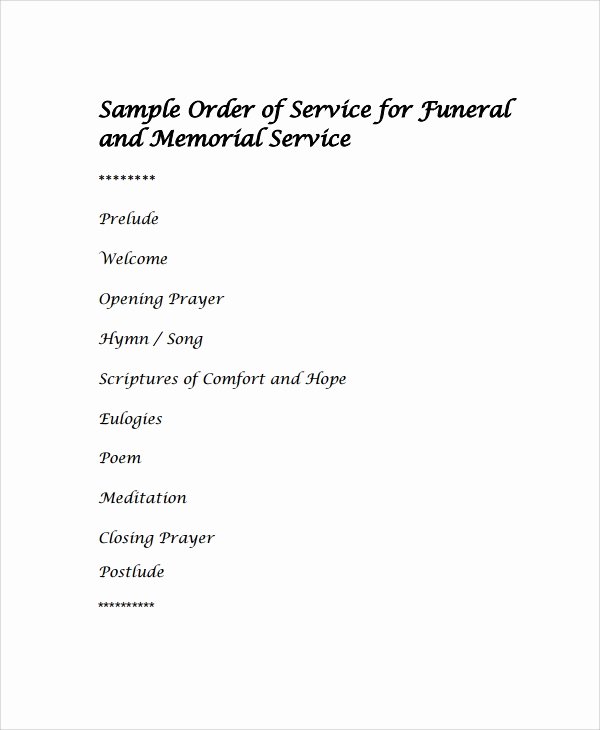 13 Sample Funeral Service Templates
