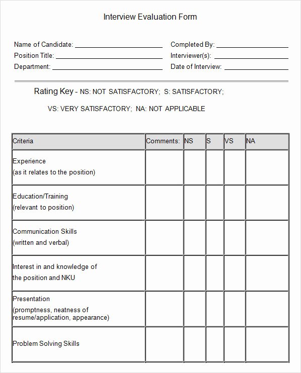 13 Sample Interview Evaluation form Templates to Downoad