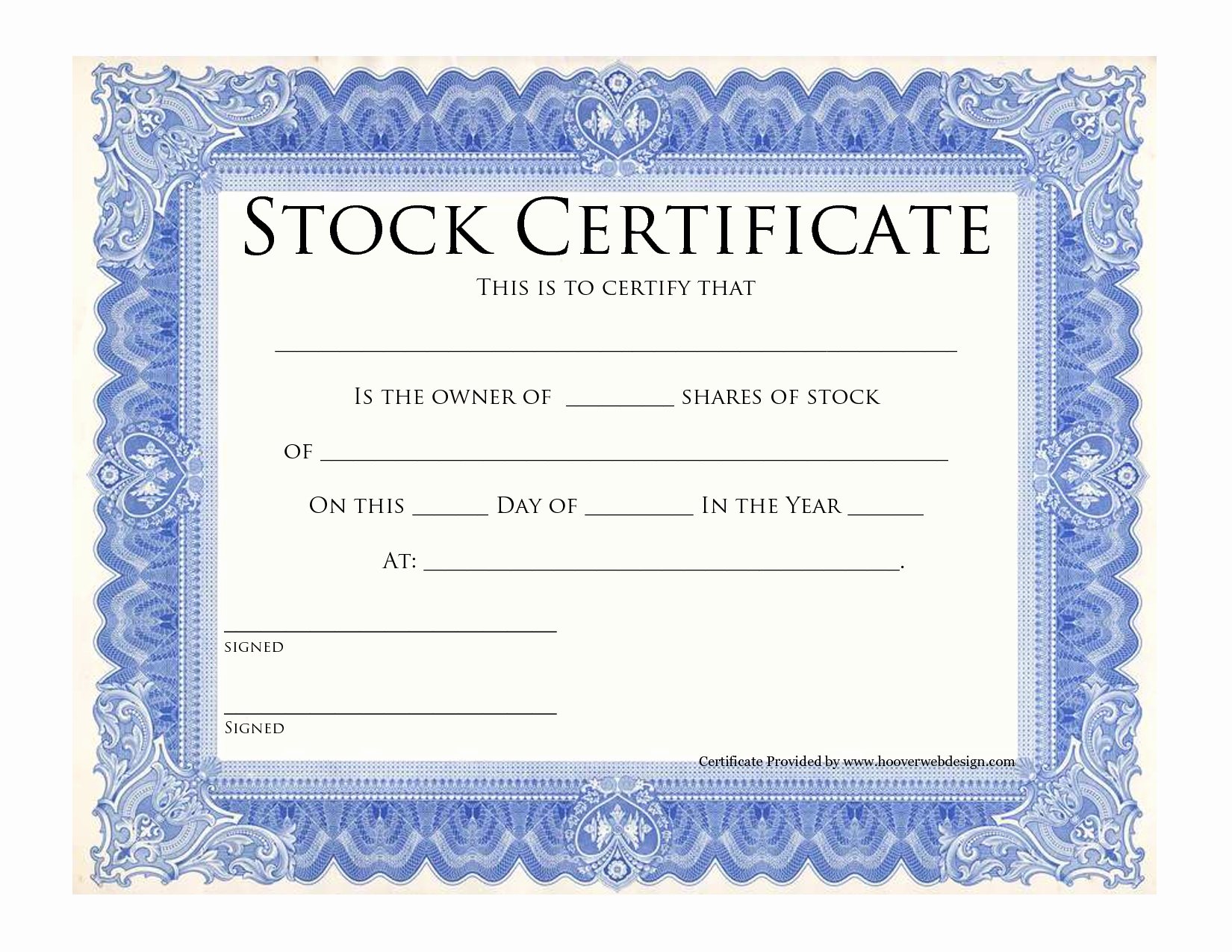 13 Stock Certificate Templates Excel Pdf formats