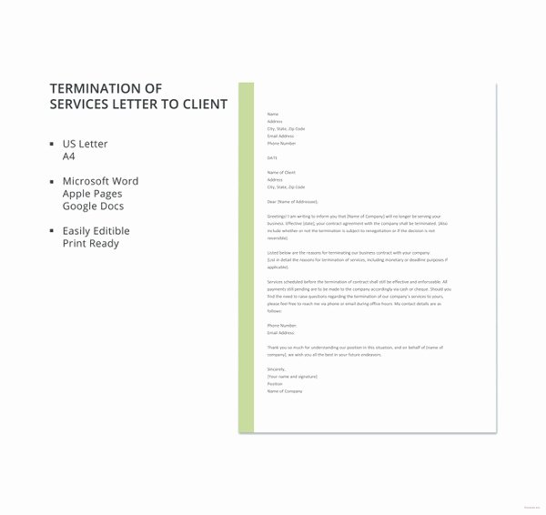 13 Termination Of Services Letter Templates Pdf Doc