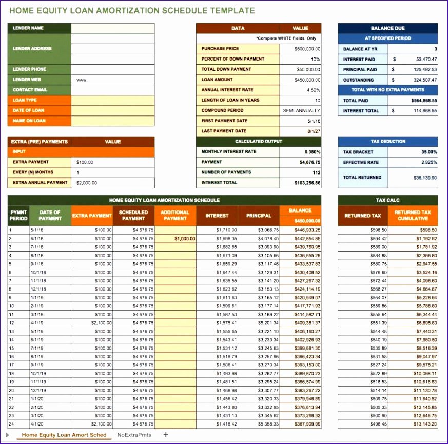 14 Amortization Excel Template Exceltemplates